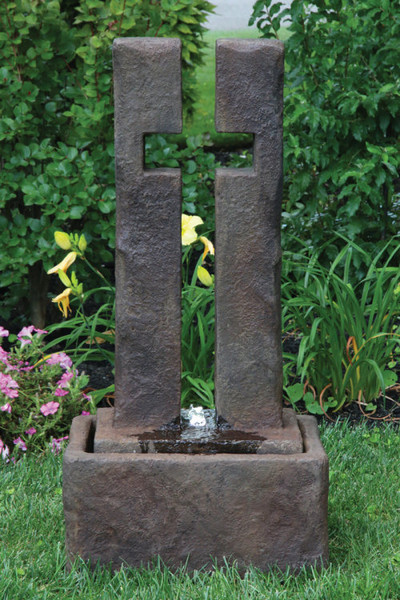 Open Cross Fountain Sculpture Religous Garden Church Decor